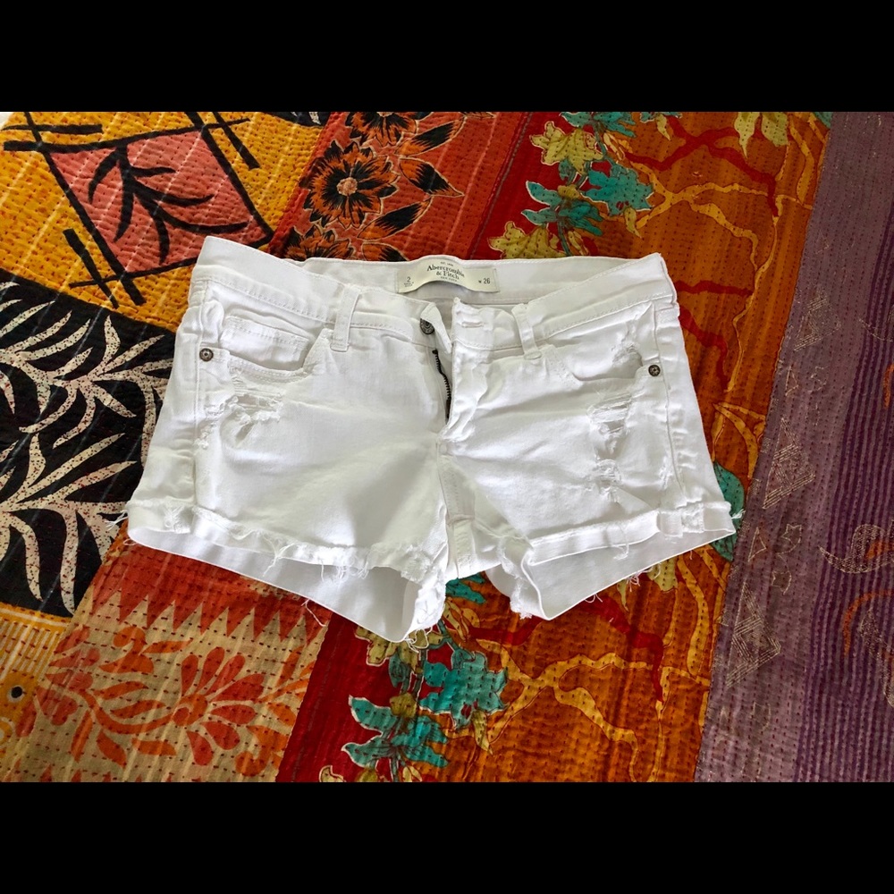 Abercrombie & Fitch White Denim Shorts